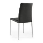 2 chaises en tissu noir et pieds en acier argenté fabriquées en Italie - Cadente Viadurini