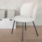 2 chaises en métal graphite avec assise en tissu Bliss - Lunea Viadurini