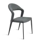 2 chaises revêtues de similicuir coloré et piètement en métal peint - Boccaccio Viadurini