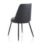 2 chaises de salle à manger modernes en similicuir et métal noir mat - Frizzi Viadurini