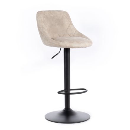 2 Tabourets avec Vérin à Gaz, Assise en Microfibre et Structure en Métal - Abbey Viadurini