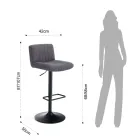 2 Tabourets de Bar en Tissu et Acier - Polonio Viadurini