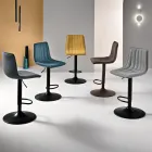 2 tabourets de salon avec assises en tissu rembourré de couleurs différentes - Impeto Viadurini