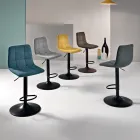 2 tabourets de salon avec assise en tissu de couleurs différentes - Corrente Viadurini