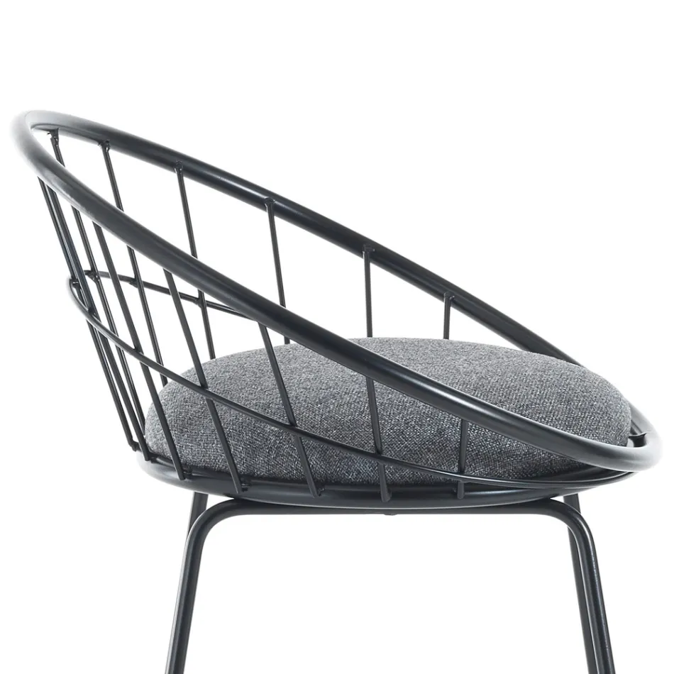 2 tabourets rembourrés et structure en acier en différentes finitions - Torio Viadurini