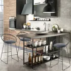 2 Tabourets Rembourrés et Structure en Acier Différentes Finitions - Torio Viadurini