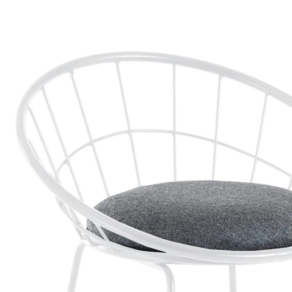 2 Tabourets Rembourrés et Structure en Acier Différentes Finitions - Torio Viadurini