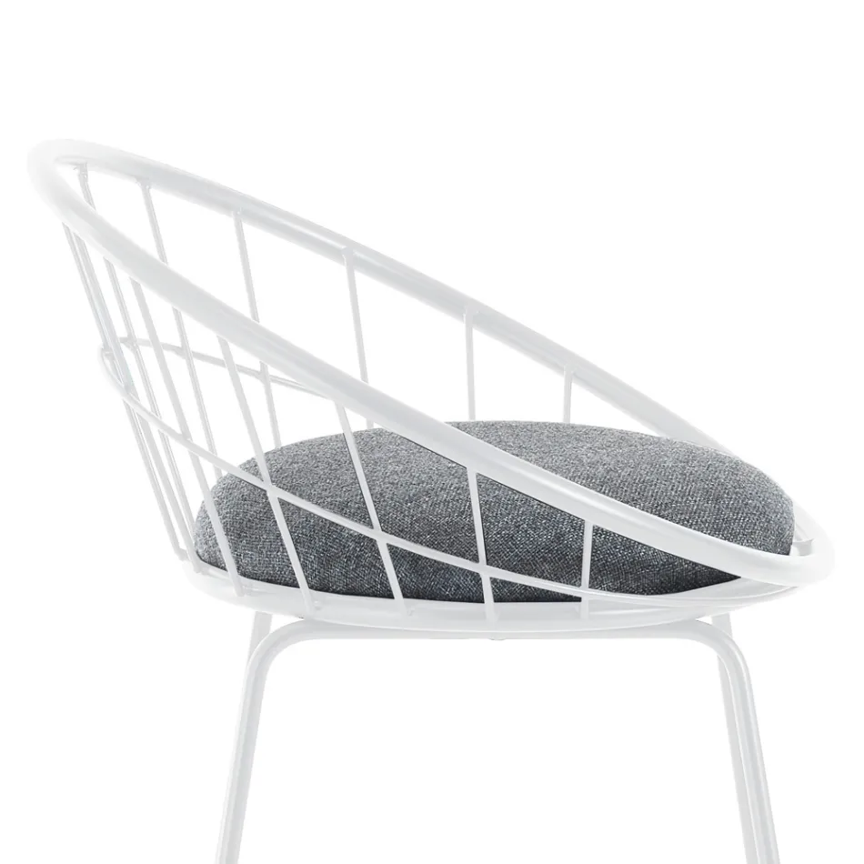 2 tabourets rembourrés et structure en acier en différentes finitions - Torio Viadurini