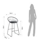 2 tabourets rembourrés et structure en acier dans différentes finitions - Torio Viadurini