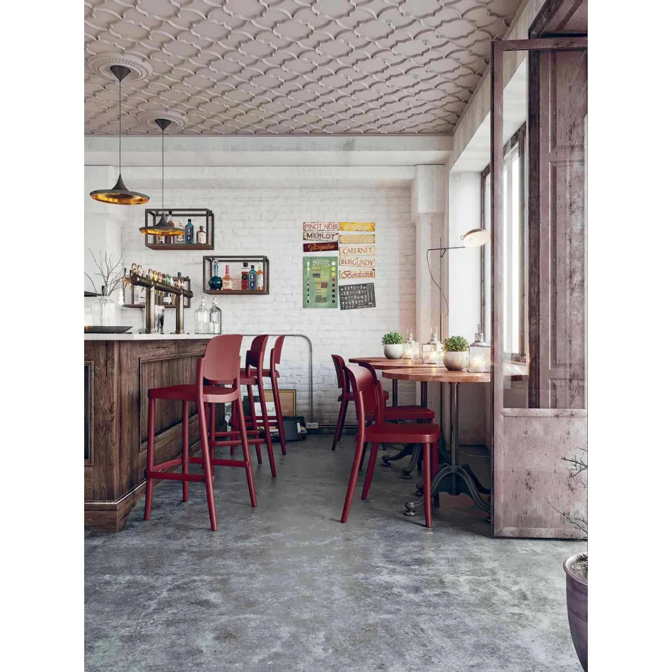 2 tabourets empilables d'extérieur en polypropylène fabriqués en Italie - Calista Viadurini