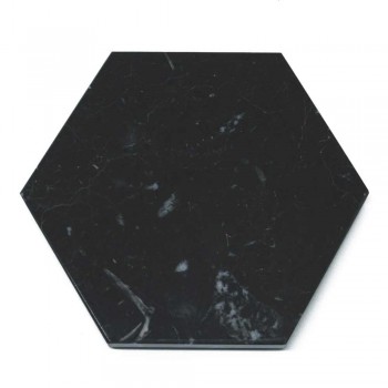 2 dessous de verre hexagonaux en marbre blanc, noir ou vert fabriqués en Italie - Paulo