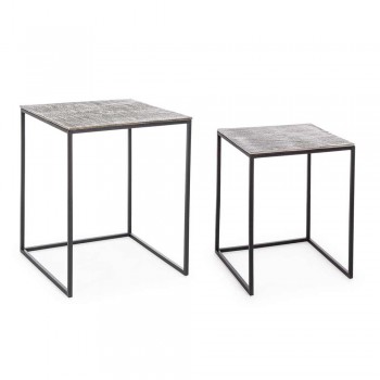 2 Tables Basses Homemotion en aluminium et acier peint - Sereno