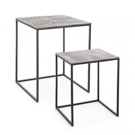 2 Tables Basses Homemotion en aluminium et acier peint - Sereno Viadurini