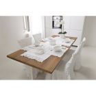 2 sets de table en pur lin blanc avec cadre ou dentelle fabriqués en Italie - Davincino Viadurini