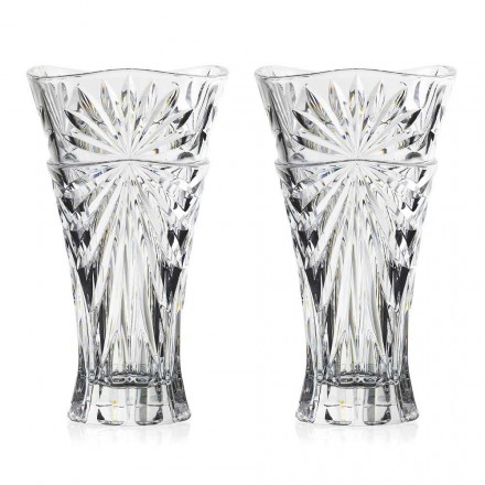 2 vases de décoration de table en cristal écologique au design unique - Daniele Viadurini