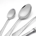 24 couverts en acier inoxydable avec décor laser Damas de design moderne - Tantasa Viadurini