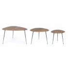 3 Tables Basses Modernes avec Plateau en Manguier Homemotion - Kalidi Viadurini