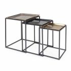 3 Tables Basses Carrées en Aluminium et Acier Homemotion - Quinzio Viadurini