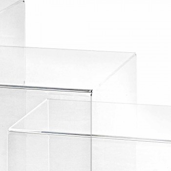 3 tables empilables transparentes conception Amalia, faite en Italie