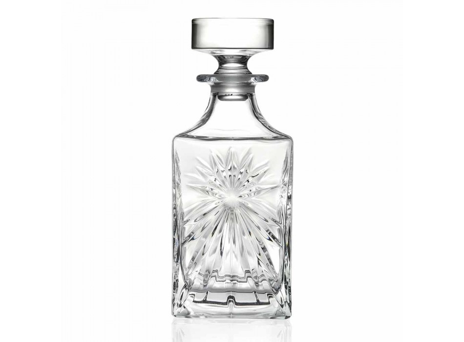 4 bouteilles de whisky avec bouchon en cristal écologique design carré - Daniele