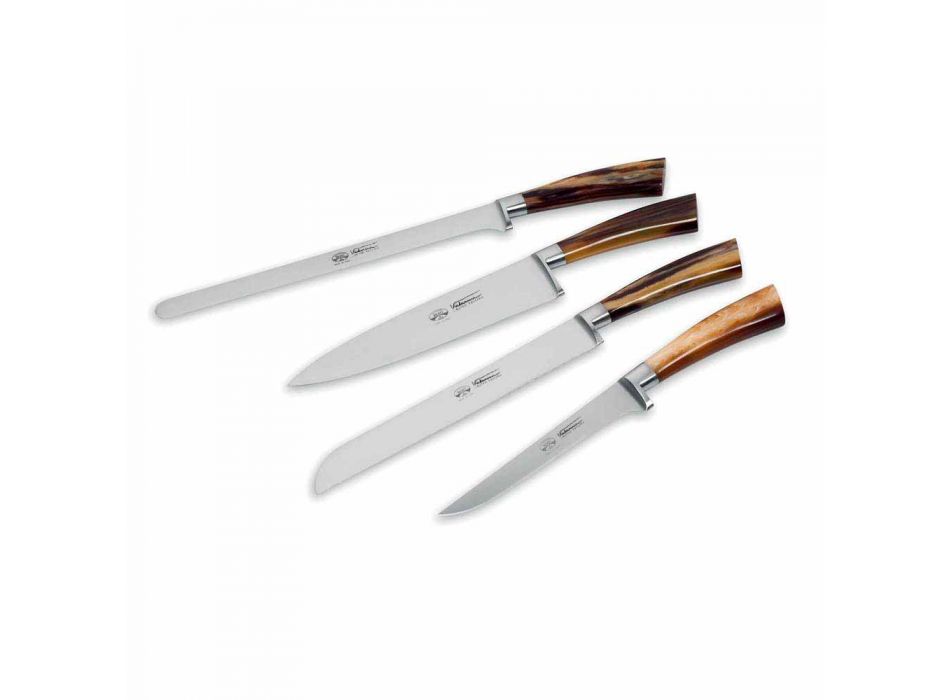 4 couteaux de cuisine Berti manche plein exclusivement pour Viadurini - Caravaggio