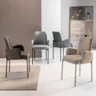 4 fauteuils en tissu coloré et structure en métal peint - Lamberta Viadurini