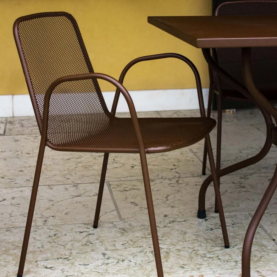 4 fauteuils de jardin traditionnels en métal fabriqués en Italie - Edris Viadurini