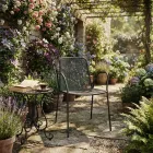 4 fauteuils de jardin traditionnels en métal fabriqués en Italie - Edris Viadurini