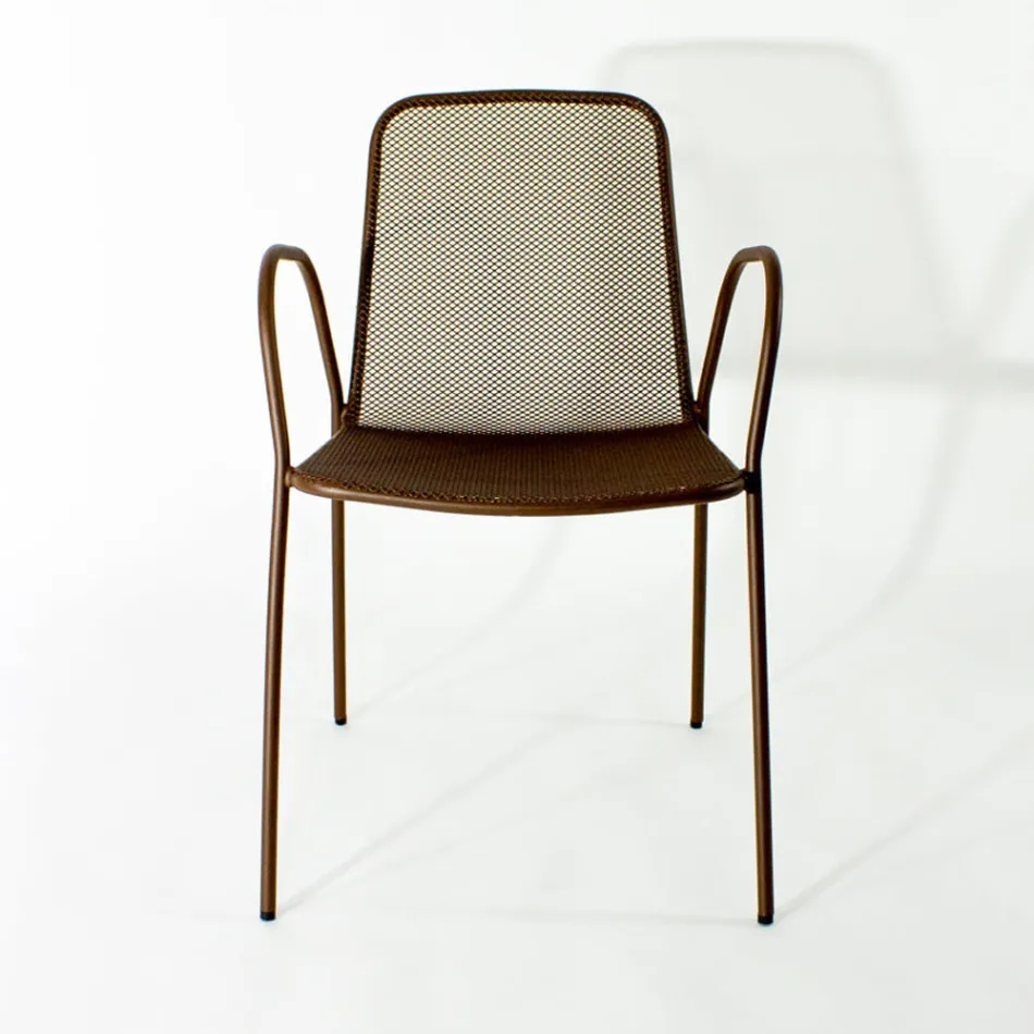 4 fauteuils de jardin traditionnels en métal fabriqués en Italie - Edris Viadurini