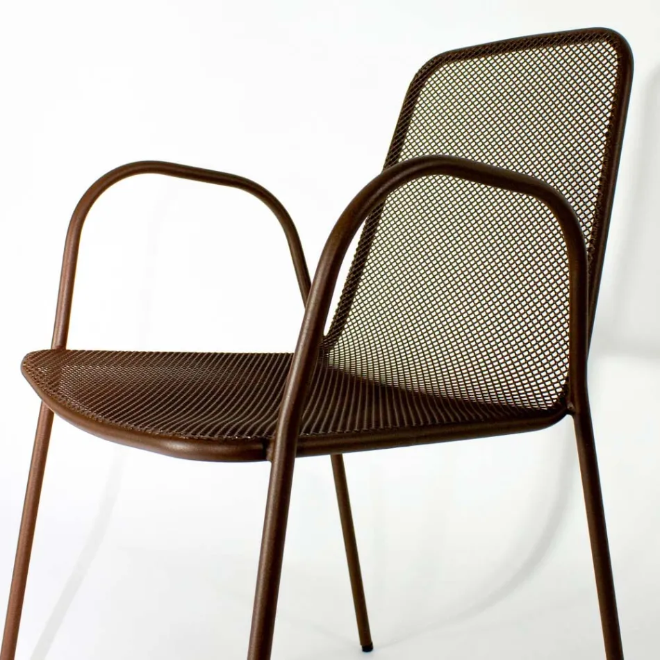 4 fauteuils de jardin traditionnels en métal fabriqués en Italie - Edris Viadurini