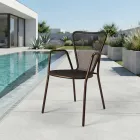 4 fauteuils d'extérieur modernes en métal, fabriqués en Italie - Varmo Viadurini