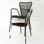 4 fauteuils d'extérieur modernes en métal, fabriqués en Italie - Varmo Viadurini