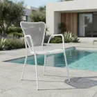 4 fauteuils d'extérieur modernes en métal, fabriqués en Italie - Varmo Viadurini