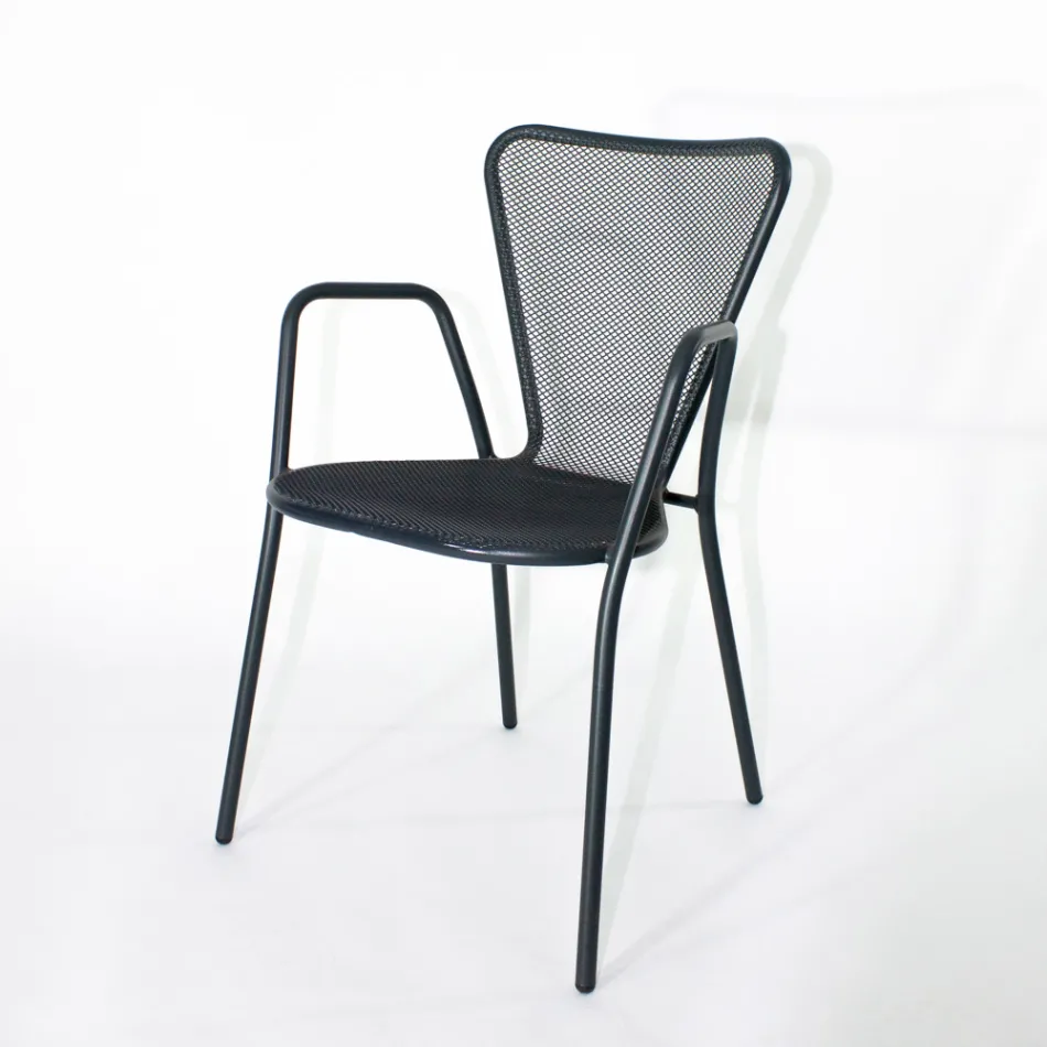 4 fauteuils d'extérieur modernes en métal, fabriqués en Italie - Varmo Viadurini