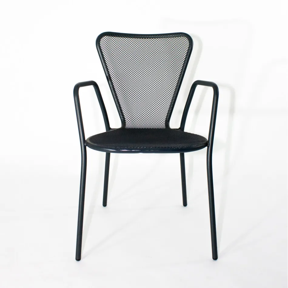 4 fauteuils d'extérieur modernes en métal, fabriqués en Italie - Varmo Viadurini