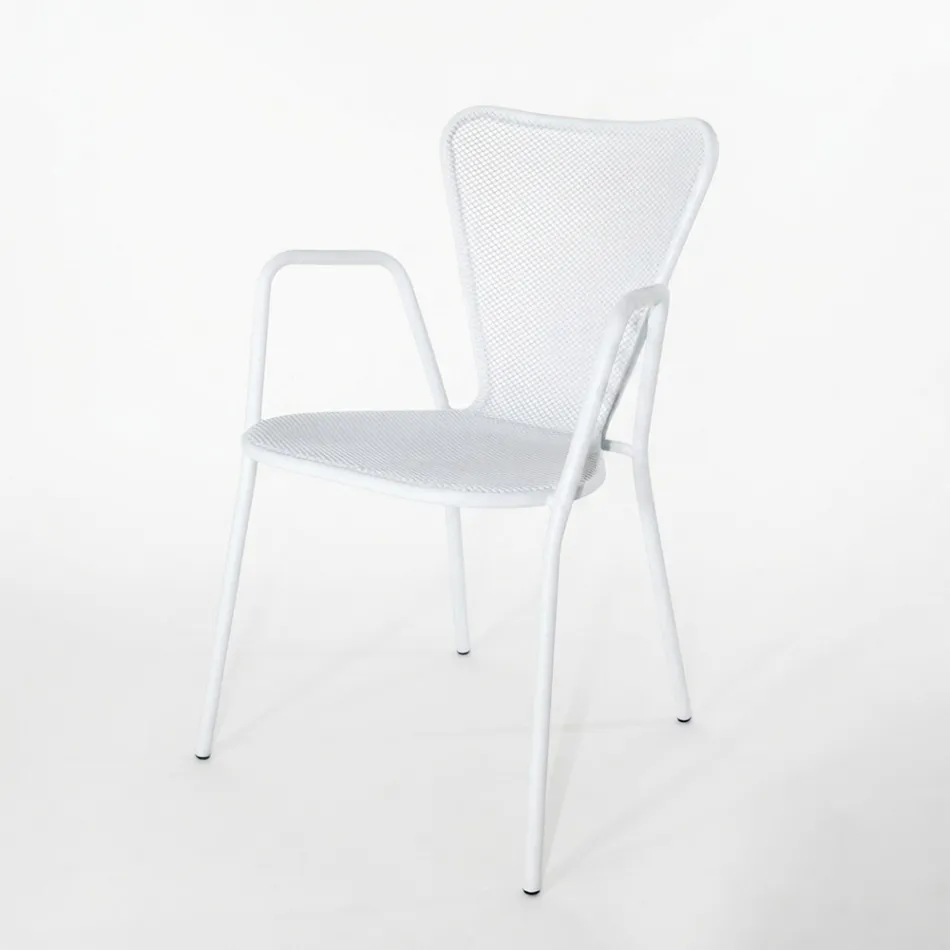 4 fauteuils d'extérieur modernes en métal, fabriqués en Italie - Varmo Viadurini