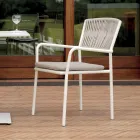 Lot de 4 chaises de jardin empilables en aluminium et corde - Lunaris Viadurini