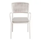 Lot de 4 chaises de jardin empilables en aluminium et corde - Lunaris Viadurini