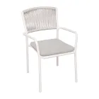 Lot de 4 chaises de jardin empilables en aluminium et corde - Lunaris Viadurini