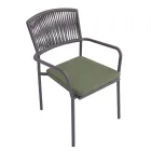 Lot de 4 chaises de jardin empilables en aluminium et corde - Lunaris Viadurini