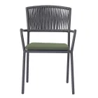 Lot de 4 chaises de jardin empilables en aluminium et corde - Lunaris Viadurini