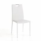 4 chaises entièrement recouvertes de cuir synthétique blanc - Tulio Viadurini