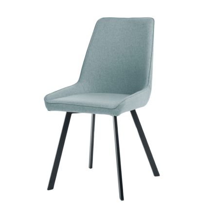 4 Chaises avec Assise en Tissu Microfibre et Structure en Métal - Pêche Viadurini