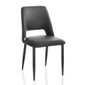 4 chaises avec structure en métal et assise en microfibre - Hala