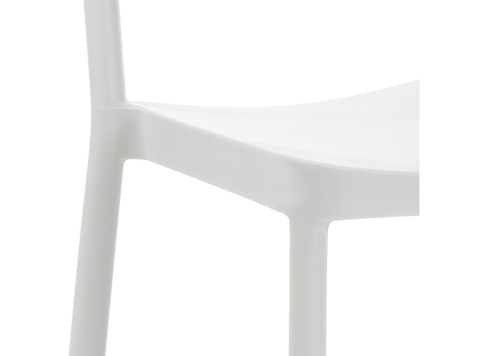4 chaises empilables d'extérieur et d'intérieur en polypropylène - Cervina Viadurini
