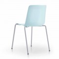 4 chaises d'extérieur empilables en métal et polypropylène fabriquées en Italie - Carita