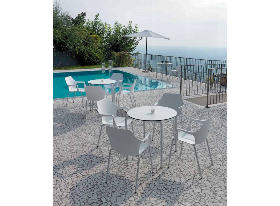 4 Chaises d'extérieur empilables en polypropylène et métal Made in Italy - Carlene