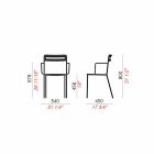 4 chaises d'extérieur empilables en métal fabriquées en Italie - Yolonda Viadurini