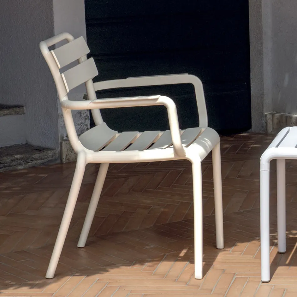 4 chaises de jardin en polypropylène résistant aux UV - Amarillis Viadurini