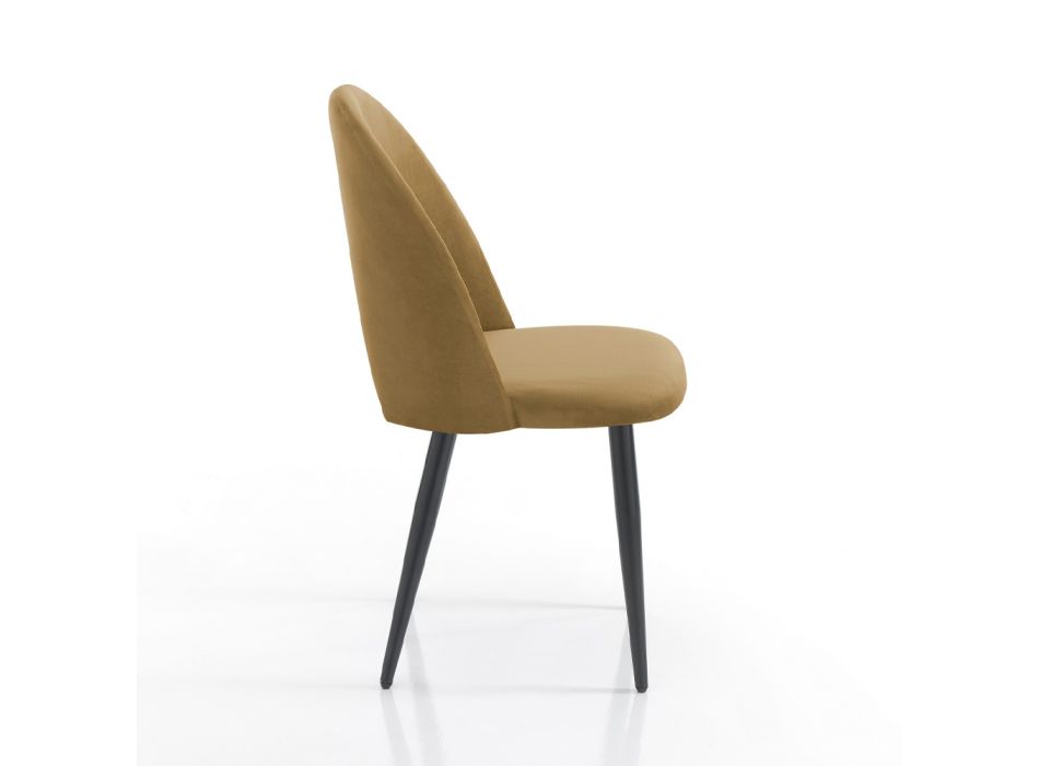 4 chaises d'intérieur en tissu effet velours différentes couleurs - Corvina Viadurini